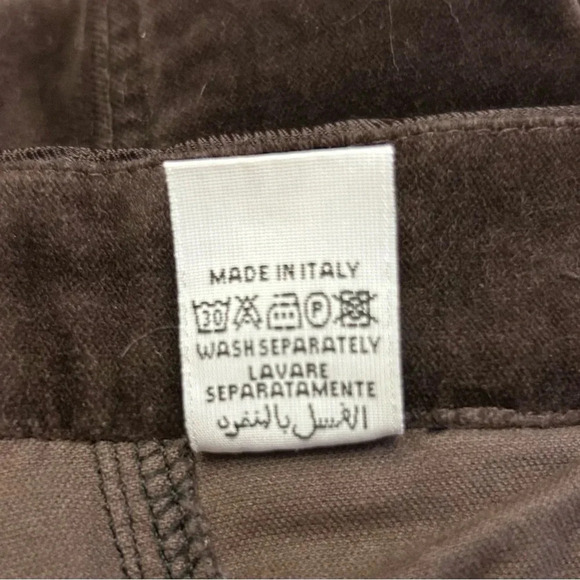 Heich Vintage Dark Brown Velour Straight Leg Asymmetric Waistband Pants Size 8 - Picture 11 of 12